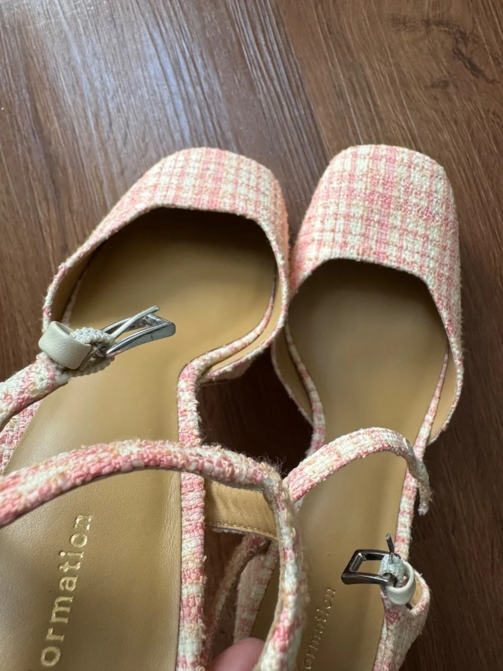 Reformation Marisol Pink Tweed Platform 9.5